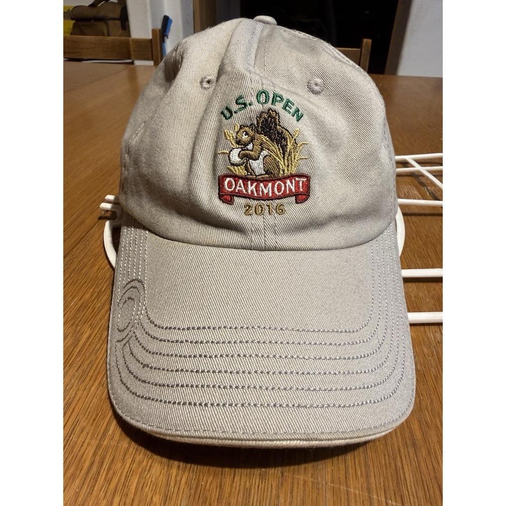 2016 US Open Oakmont Hat USGA‎ Member Khaki Strapback Golf Dad Cap Cotton